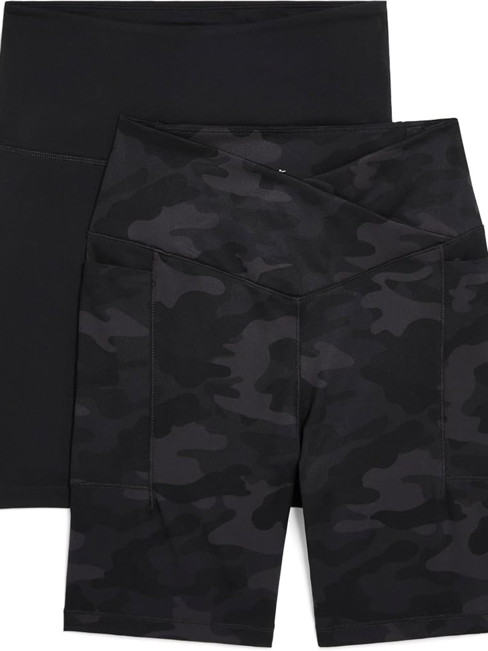 Danskin Women's 2-Pack Black & Black Camo Bike Shorts